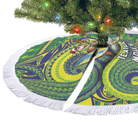 Cook Islands Christmas Tree Skirt Santa Riding Flying Fish DT05 - Polynesian Pride