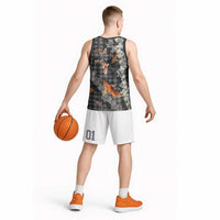 Black Palaka Hawaiian And Japanese Basketball Jersey Sakura Lei With Koi Fish - Polynesian Pride