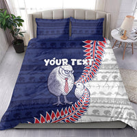 Personalised New Zealand Father's Day Bedding Set Daddy Kiwi Bird Silver Ferns