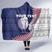 Personalised New Zealand Father's Day Hooded Blanket Daddy Kiwi Bird Silver Ferns