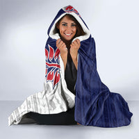 Personalised New Zealand Father's Day Hooded Blanket Daddy Kiwi Bird Silver Ferns