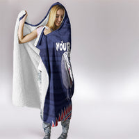 Personalised New Zealand Father's Day Hooded Blanket Daddy Kiwi Bird Silver Ferns