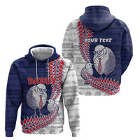 Personalised New Zealand Father's Day Hoodie Daddy Kiwi Bird Silver Ferns
