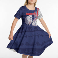 Personalised New Zealand Father's Day Kid Short Sleeve Dress Daddy Kiwi Bird Silver Ferns