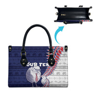 Personalised New Zealand Father's Day Leather Bag Daddy Kiwi Bird Silver Ferns
