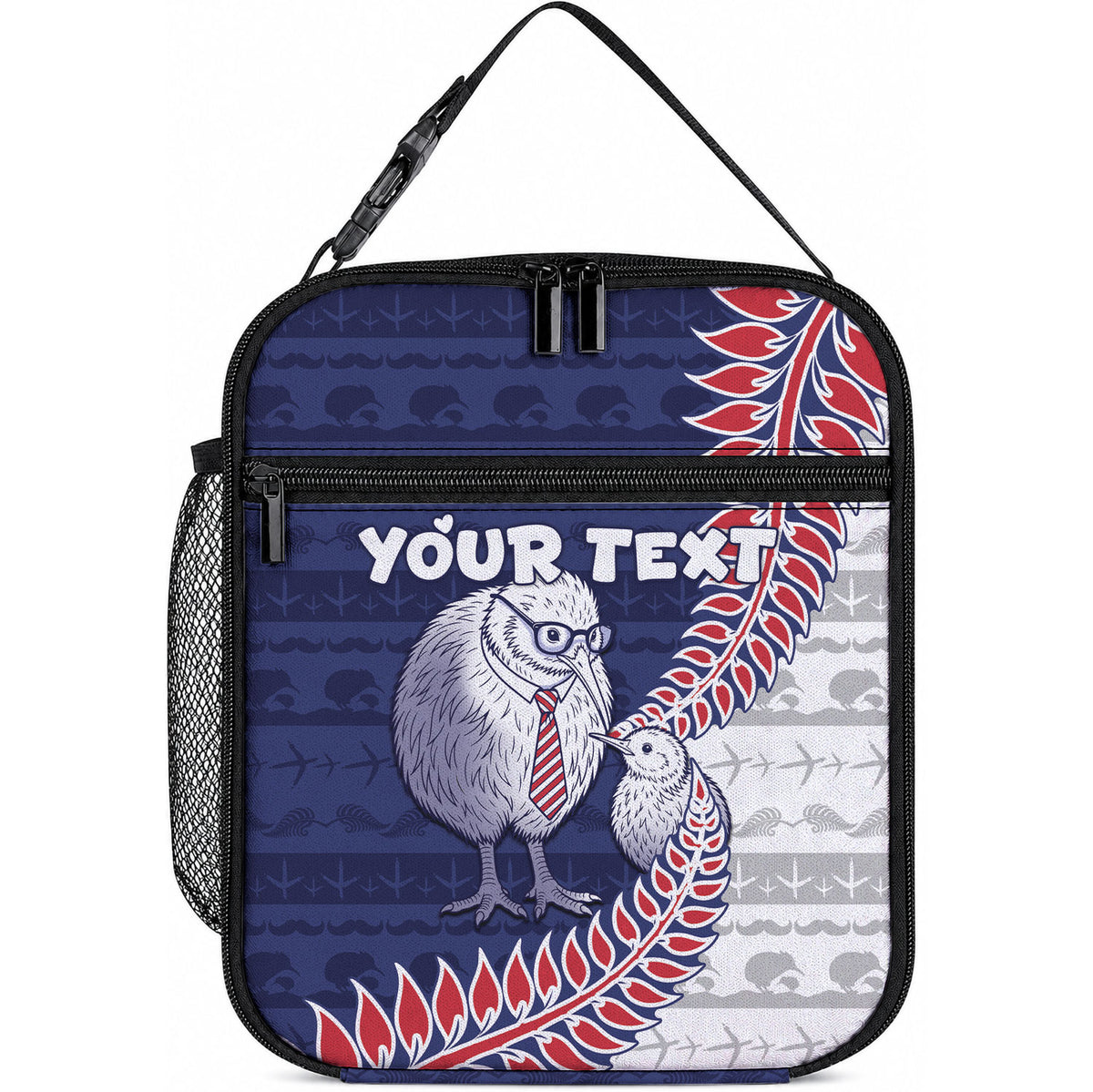 Personalised New Zealand Father's Day Lunch Bag Daddy Kiwi Bird Silver Ferns