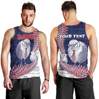 Personalised New Zealand Father's Day Men Tank Top Daddy Kiwi Bird Silver Ferns