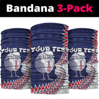 Personalised New Zealand Father's Day Neck Gaiter Daddy Kiwi Bird Silver Ferns