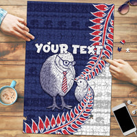 Personalised New Zealand Father's Day Puzzle Daddy Kiwi Bird Silver Ferns