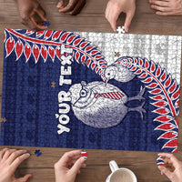 Personalised New Zealand Father's Day Puzzle Daddy Kiwi Bird Silver Ferns