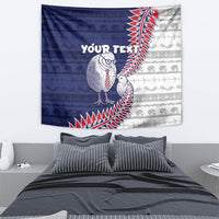 Personalised New Zealand Father's Day Tapestry Daddy Kiwi Bird Silver Ferns
