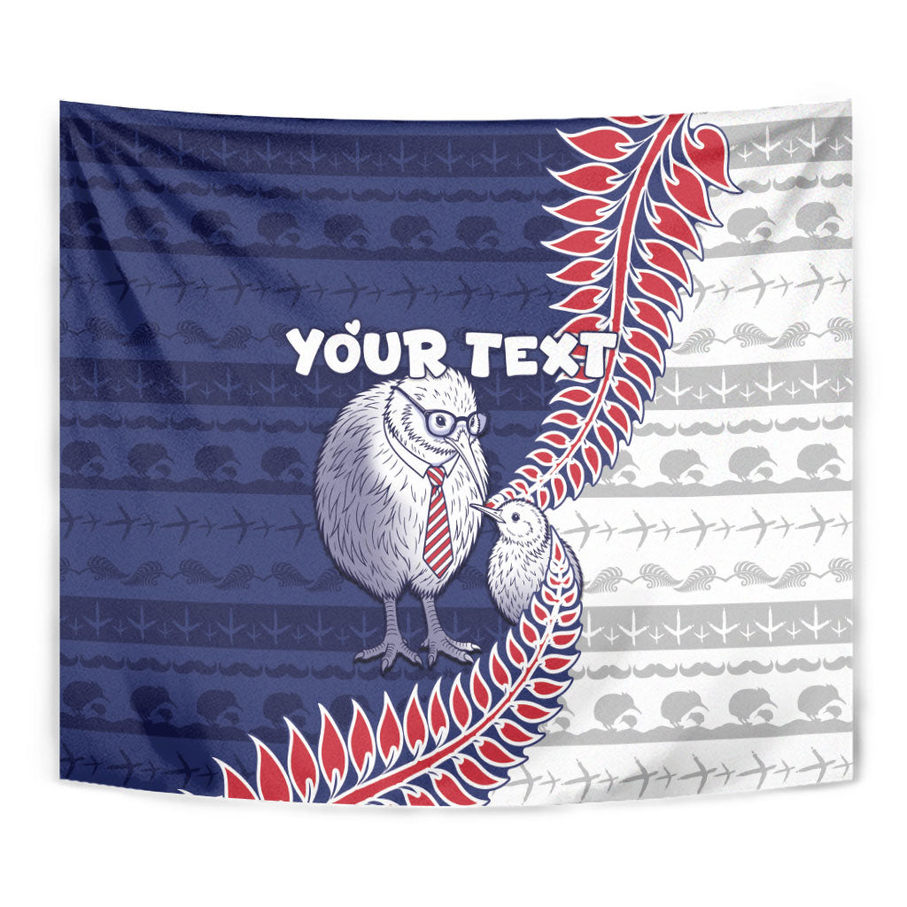 Personalised New Zealand Father's Day Tapestry Daddy Kiwi Bird Silver Ferns