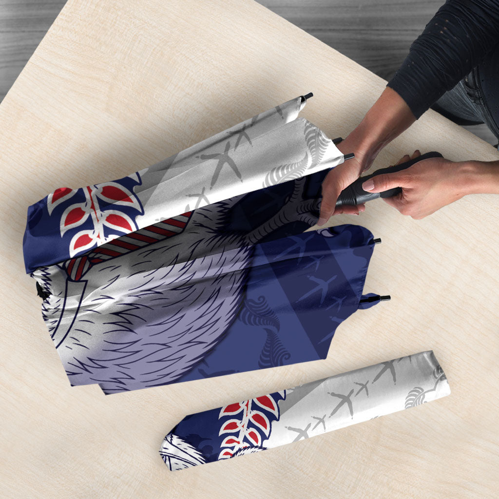 Personalised New Zealand Father's Day Umbrella Daddy Kiwi Bird Silver Ferns