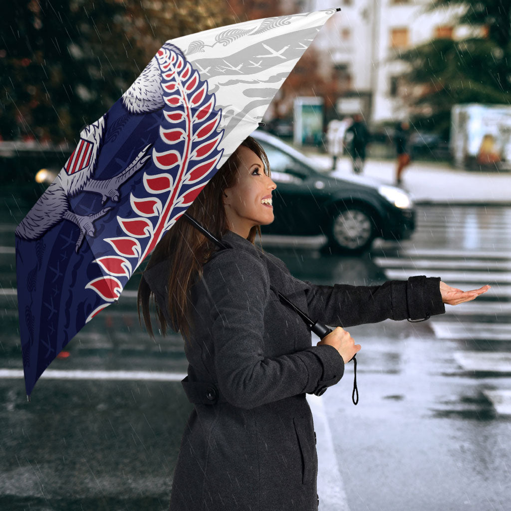Personalised New Zealand Father's Day Umbrella Daddy Kiwi Bird Silver Ferns
