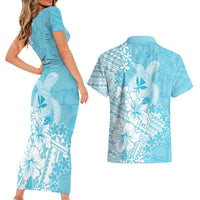 Hawaii Kanaka Maoli Couples Matching Short Sleeve Bodycon Dress and Hawaiian Shirt Polynesian Turtle Tattoo DT05 - Polynesian Pride