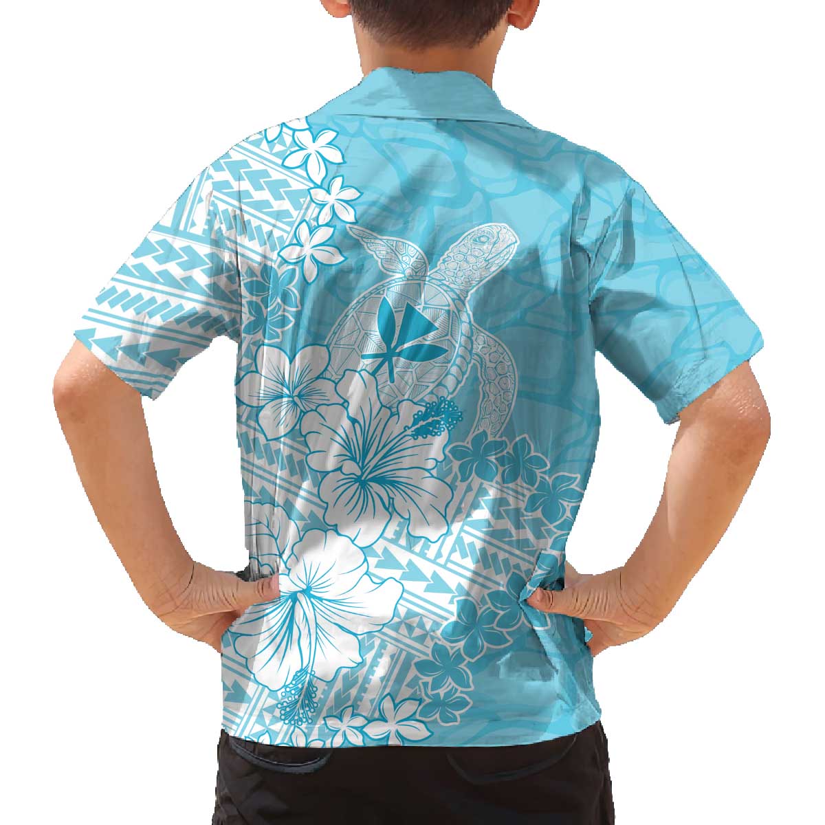 Hawaii Kanaka Maoli Family Matching Off The Shoulder Long Sleeve Dress and Hawaiian Shirt Polynesian Turtle Tattoo DT05 - Polynesian Pride