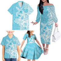 Hawaii Kanaka Maoli Family Matching Off The Shoulder Long Sleeve Dress and Hawaiian Shirt Polynesian Turtle Tattoo DT05 - Polynesian Pride