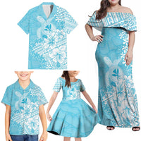 Hawaii Kanaka Maoli Family Matching Off Shoulder Maxi Dress and Hawaiian Shirt Polynesian Turtle Tattoo DT05 - Polynesian Pride