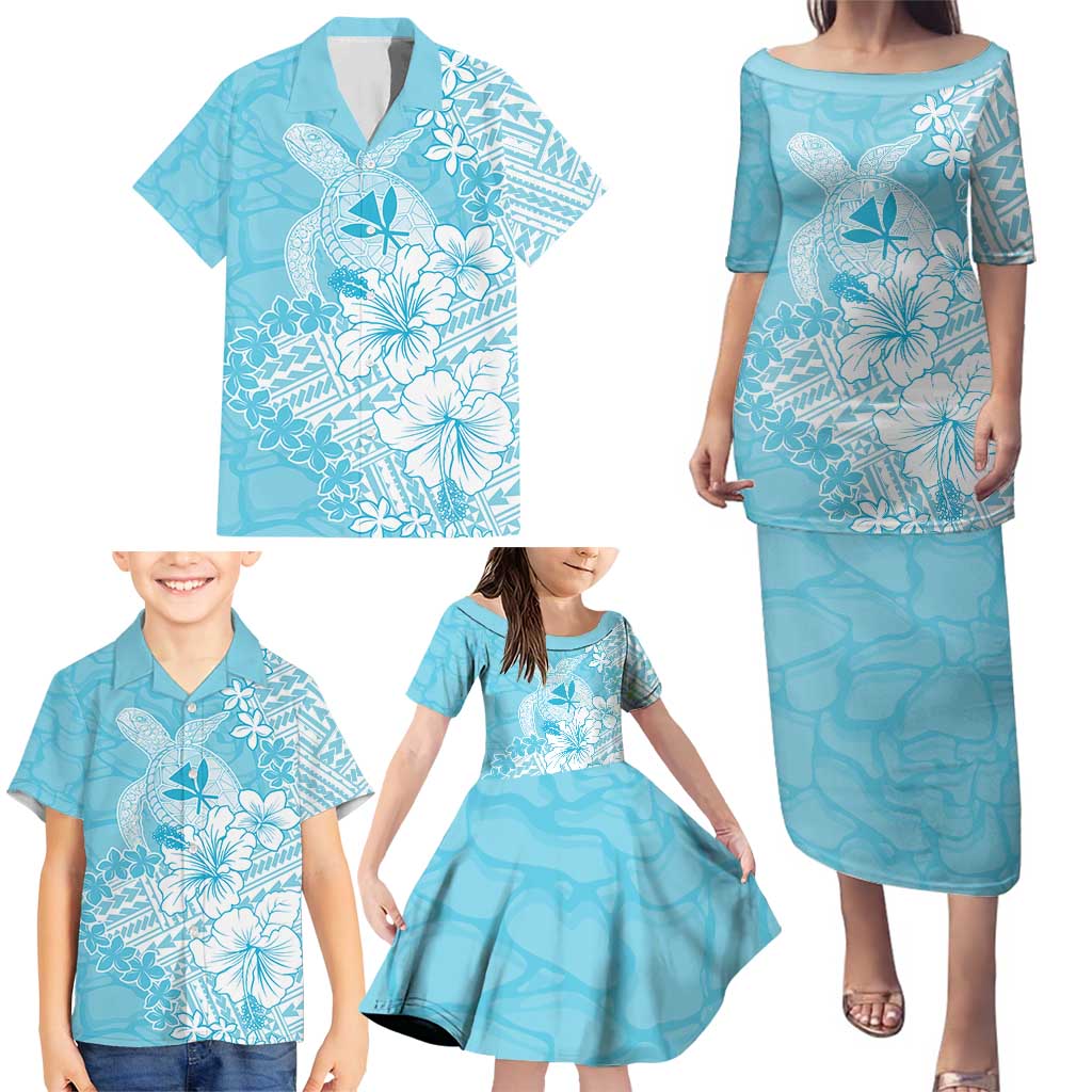Hawaii Kanaka Maoli Family Matching Puletasi and Hawaiian Shirt Polynesian Turtle Tattoo DT05 - Polynesian Pride