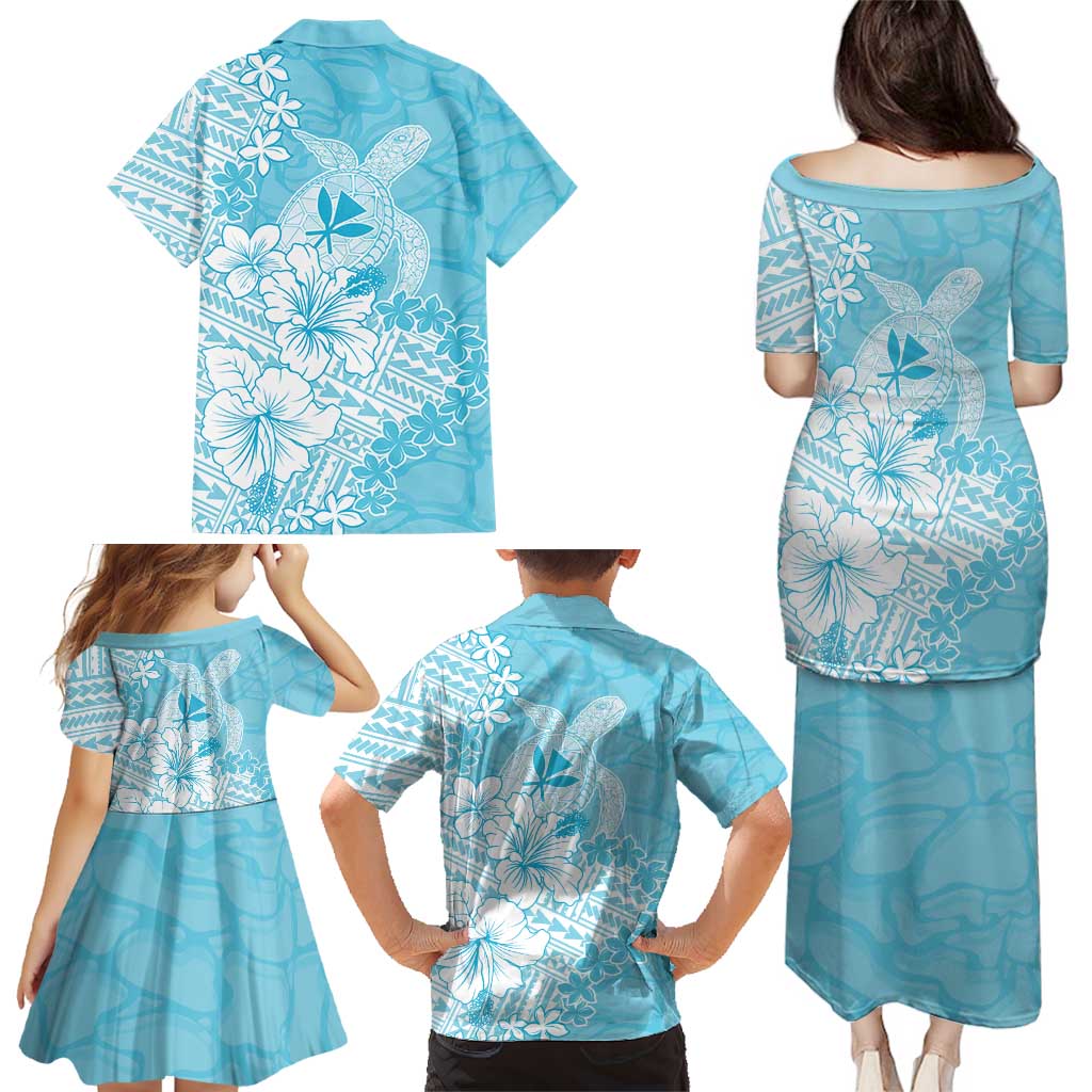 Hawaii Kanaka Maoli Family Matching Puletasi and Hawaiian Shirt Polynesian Turtle Tattoo DT05 - Polynesian Pride