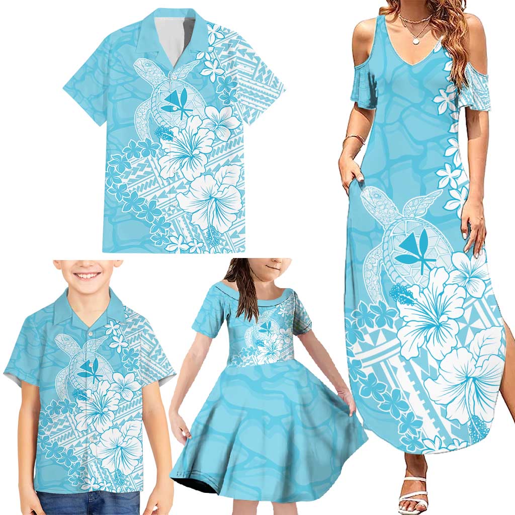 Hawaii Kanaka Maoli Family Matching Summer Maxi Dress and Hawaiian Shirt Polynesian Turtle Tattoo DT05 - Polynesian Pride