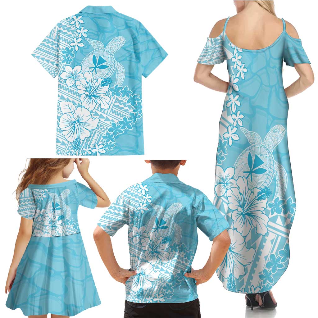Hawaii Kanaka Maoli Family Matching Summer Maxi Dress and Hawaiian Shirt Polynesian Turtle Tattoo DT05 - Polynesian Pride