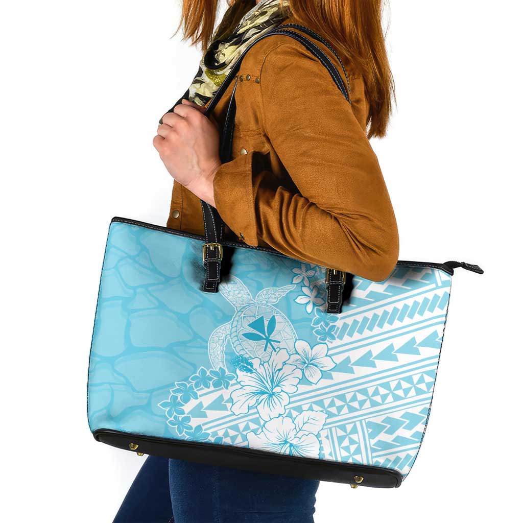 Hawaii Kanaka Maoli Leather Tote Bag Polynesian Turtle Tattoo