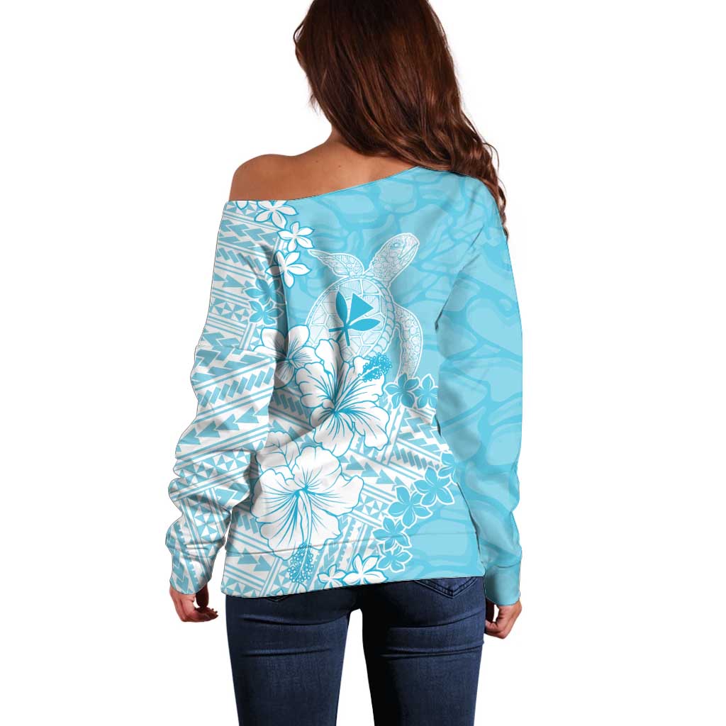 Hawaii Kanaka Maoli Off Shoulder Sweater Polynesian Turtle Tattoo DT05 - Polynesian Pride