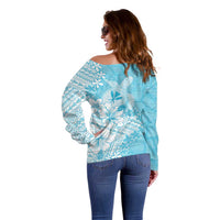 Hawaii Kanaka Maoli Off Shoulder Sweater Polynesian Turtle Tattoo DT05 - Polynesian Pride