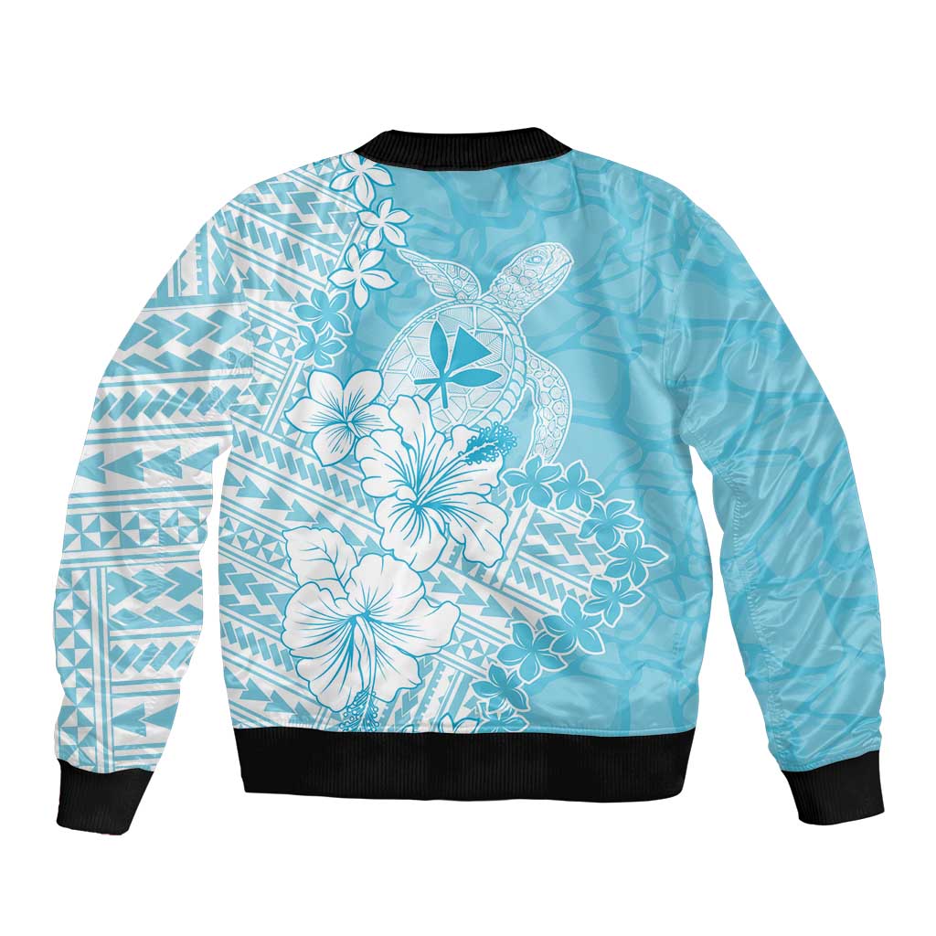 Hawaii Kanaka Maoli Sleeve Zip Bomber Jacket Polynesian Turtle Tattoo DT05 - Polynesian Pride