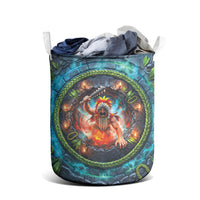 3D Illusion Nightmarchers Halloween Laundry Basket Hawaiian Warrior Spirit Lava Portal