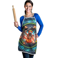 3D Illusion Nightmarchers Halloween Apron Hawaiian Warrior Spirit Lava Portal