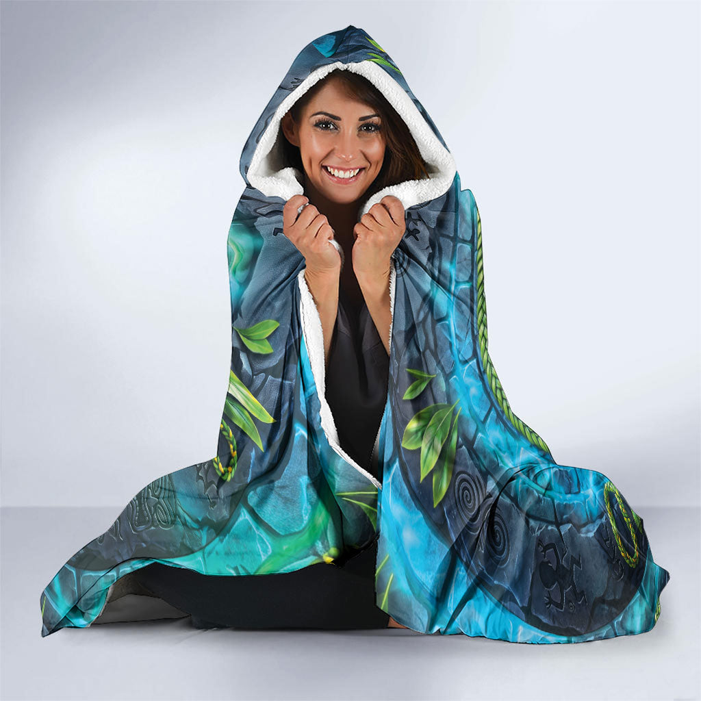 3D Illusion Nightmarchers Halloween Hooded Blanket Hawaiian Warrior Spirit Lava Portal