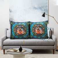 3D Illusion Nightmarchers Halloween Pillow Cover Hawaiian Warrior Spirit Lava Portal
