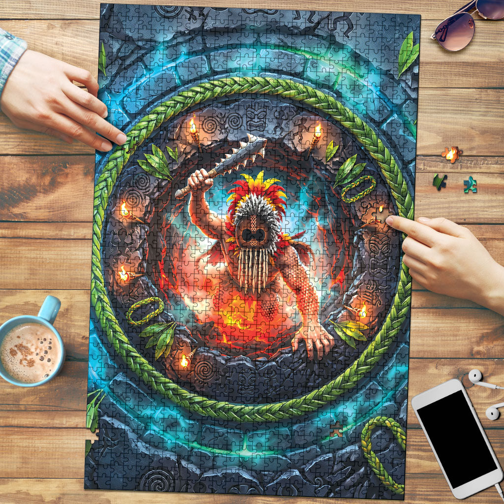 3D Illusion Nightmarchers Halloween Puzzle Hawaiian Warrior Spirit Lava Portal