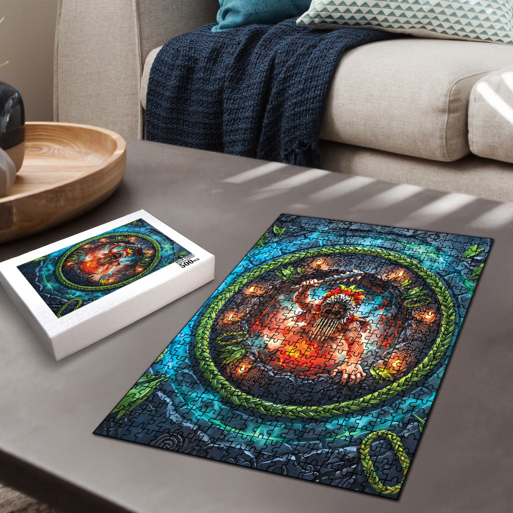 3D Illusion Nightmarchers Halloween Puzzle Hawaiian Warrior Spirit Lava Portal