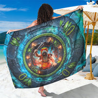 3D Illusion Nightmarchers Halloween Sarong Hawaiian Warrior Spirit Lava Portal