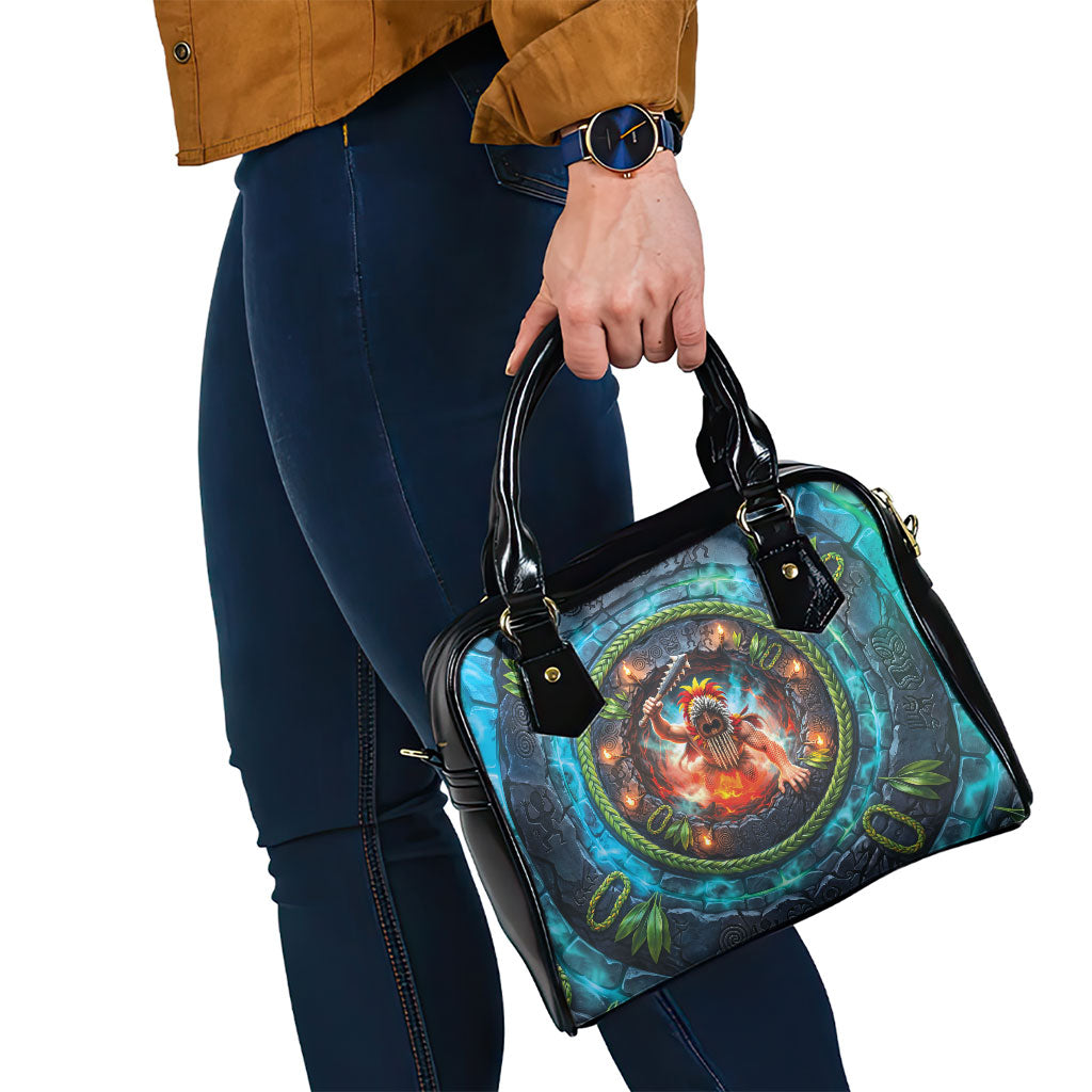 3D Illusion Nightmarchers Halloween Shoulder Handbag Hawaiian Warrior Spirit Lava Portal