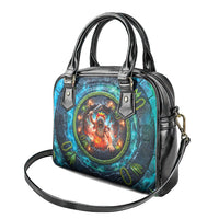 3D Illusion Nightmarchers Halloween Shoulder Handbag Hawaiian Warrior Spirit Lava Portal