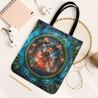 3D Illusion Nightmarchers Halloween Tote Bag Hawaiian Warrior Spirit Lava Portal