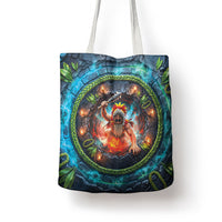 3D Illusion Nightmarchers Halloween Tote Bag Hawaiian Warrior Spirit Lava Portal