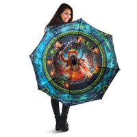 3D Illusion Nightmarchers Halloween Umbrella Hawaiian Warrior Spirit Lava Portal