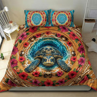 3D Illusion Honu Halloween Bedding Set Hawaiian Sea Turtle Skull Shell Vortex
