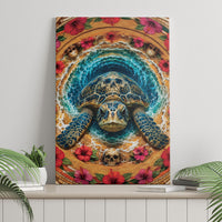 3D Illusion Honu Halloween Canvas Wall Art Hawaiian Sea Turtle Skull Shell Vortex