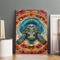 3D Illusion Honu Halloween Canvas Wall Art Hawaiian Sea Turtle Skull Shell Vortex