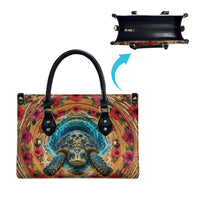 3D Illusion Honu Halloween Leather Bag Hawaiian Sea Turtle Skull Shell Vortex