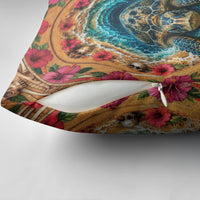 3D Illusion Honu Halloween Pillow Cover Hawaiian Sea Turtle Skull Shell Vortex