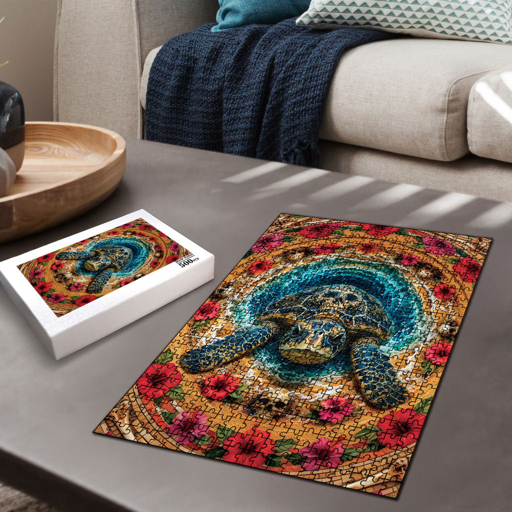 3D Illusion Honu Halloween Puzzle Hawaiian Sea Turtle Skull Shell Vortex