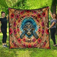 3D Illusion Honu Halloween Quilt Hawaiian Sea Turtle Skull Shell Vortex