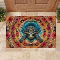 3D Illusion Honu Halloween Rubber Doormat Hawaiian Sea Turtle Skull Shell Vortex